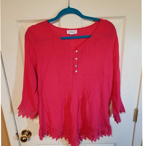 Westport Tops - 1X Westport 3/4 Sleeved Blouse